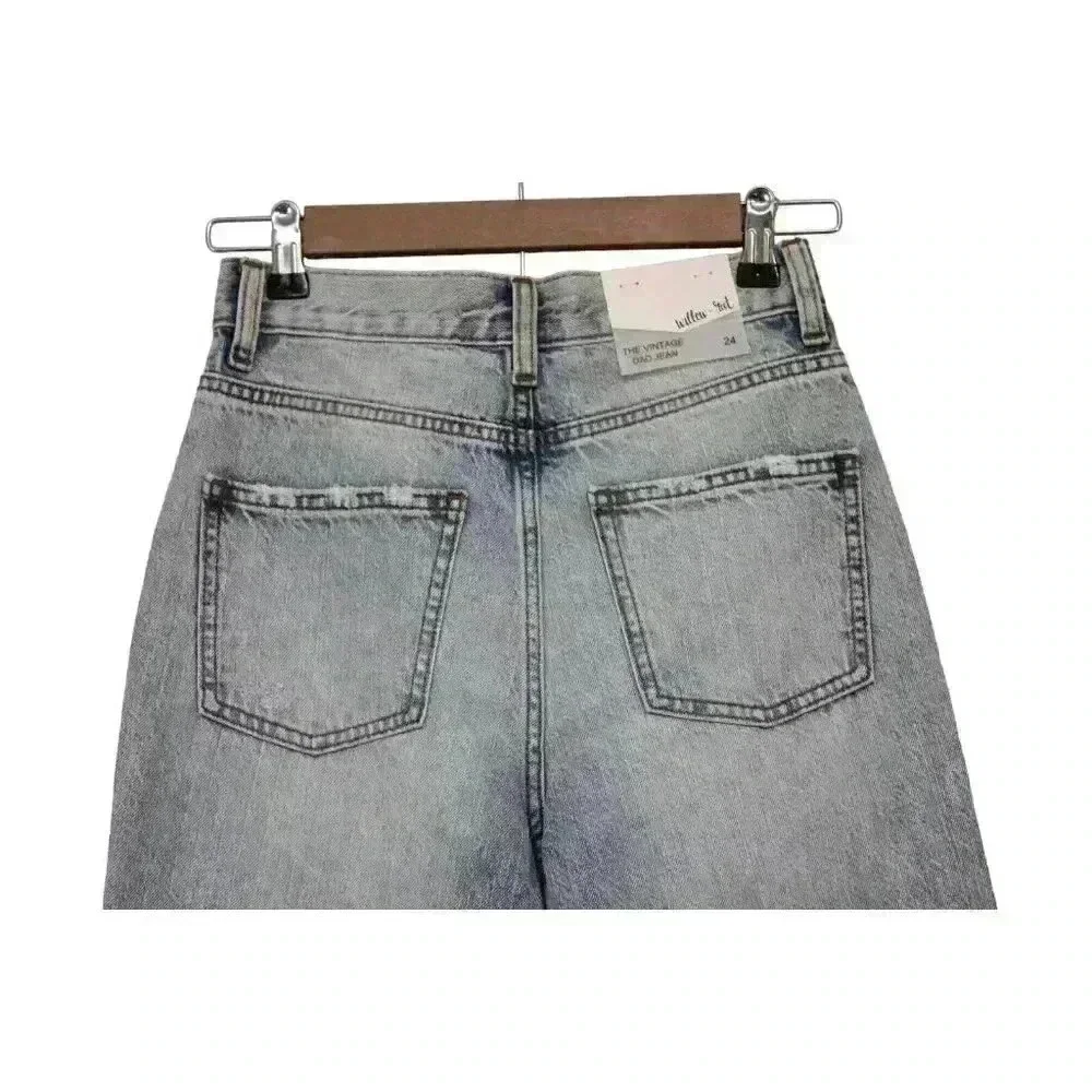 NWT Willow Root Buckle Jeans Size 24 The Vintage Dad Denim High Rise Light Wash - Picture 12 of 14